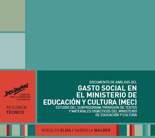 3. Gasto Social en el Ministerio de Educacion y Cultura MEC-min